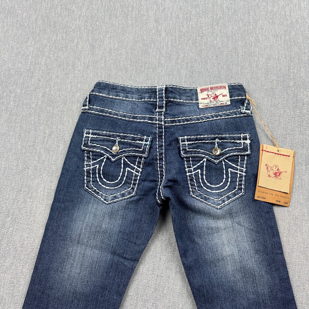 Vintage True Religion Jeans Womens 25X32 Blue Joey Super T Flap Pocket Deadstock